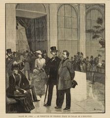 Salon de 1884. Le péristyle du premier étage du Palais de l'Industrie Creator: Auguste Hilaire Léveillé