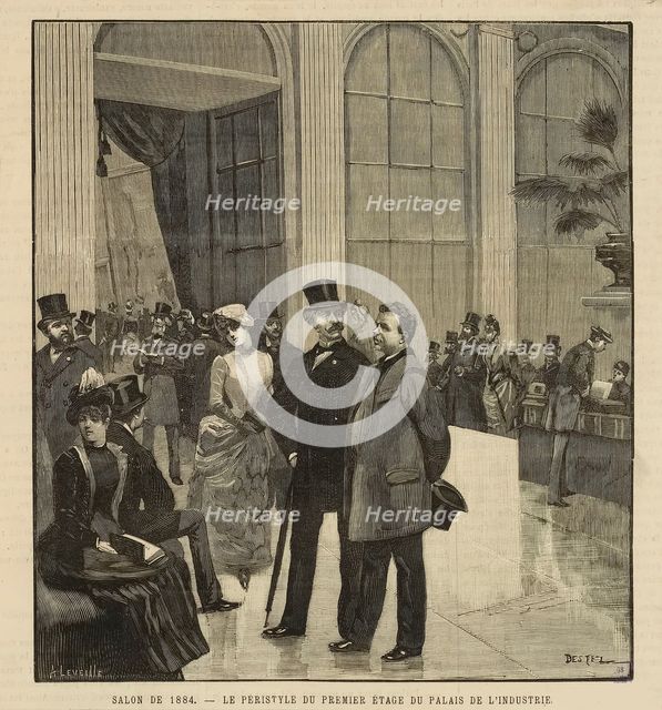 Salon de 1884. Le péristyle du premier étage du Palais de l'Industrie Creator: Auguste Hilaire Léveillé.