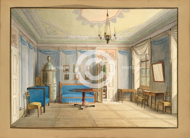 Salon in the manor house of Teplitz Castle, 1832. Creator: Croll; Carl Robert (1800-1863).