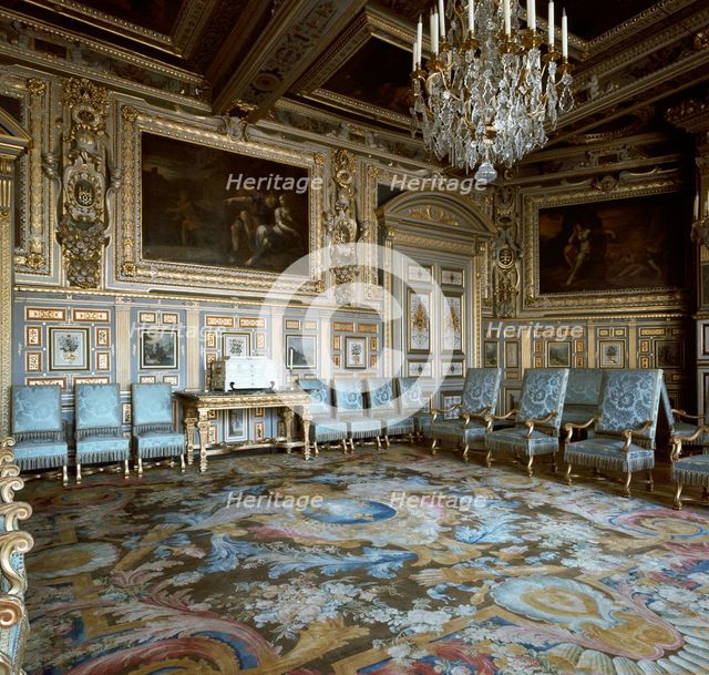 Salon of Louis XIII in Fontainebleau, 17th century. Artist: Unknown