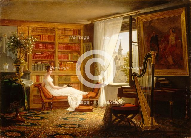 Salon of Madame Récamier at the Abbaye-aux-Bois, 1826. Creator: Dejuinne, François-Louis (1786-1844).