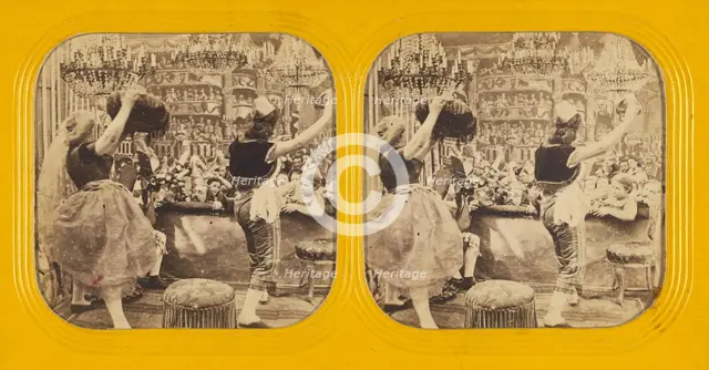 Salon scene with dancers, 1860s. Creator: Charles Gaudin.