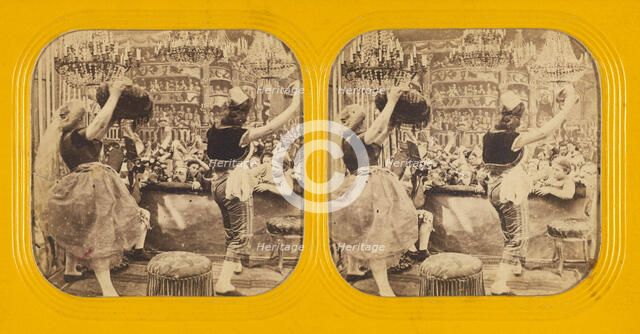 Salon scene with dancers, 1860s. Creator: Charles Gaudin.