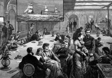 Saloon of the steam-ship Quetta, 1881. Creator: W. I. Mosses