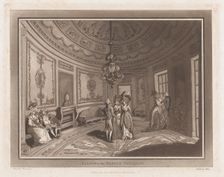 Saloon at the Marine Pavillion (An Excursion to Brighthelmstone), June 1, 1790., June 1, 1790. Creators: Thomas Rowlandson, Samuel Alken
