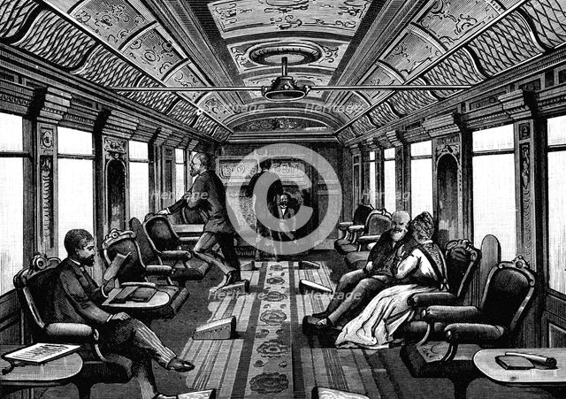 Saloon car on the Orient Express, c1895. Artist: Unknown