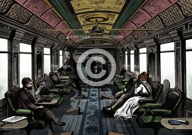 Saloon car on the Orient Express, c1895. Artist: Unknown.