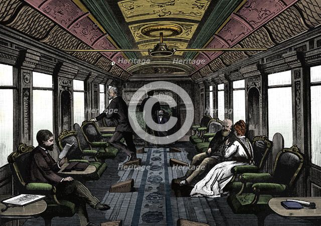 Saloon car on the Orient Express, c1895. Artist: Unknown.