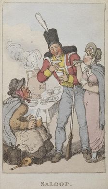 Saloop a popular beverage of the 18th century, 1820. Creator: Thomas Rowlandson