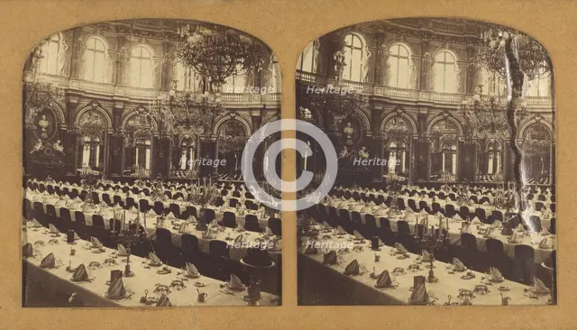 Salle a manger (Grand hotel), 1855-1865. Creator: F. Grau.