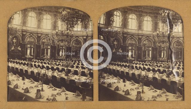 Salle a manger (Grand hotel), 1855-1865. Creator: F. Grau.