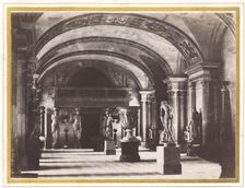 Salle des Cariatides, au Musée du Louvre, c. 1851. Creator: Charles Marville