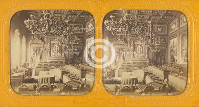 Salle du Conseil Municipales, Hotel de Ville, about 1860. Creator: Unknown.