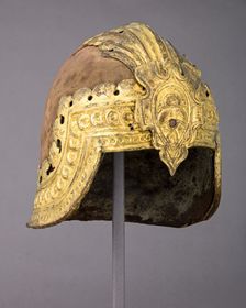 Sallet alla Veneziana, Italian, ca. 1470; gilt mounts, probably added early 16th century. Creator: Unknown