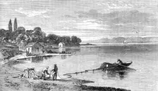 Salmon-fishing on the River Tay: going out, 1862. Creator: Unknown