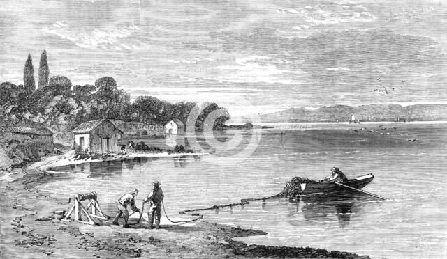 Salmon-fishing on the River Tay: going out, 1862. Creator: Unknown.