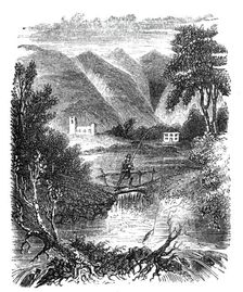 Salmon fishing, Strand's Bridge, Vale of Rutland, 1842. Creator: Unknown