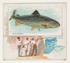 Salmon, from Fish from American Waters series (N39) for Allen & Ginter Cigarettes, 1889. Creator: Allen & Ginter