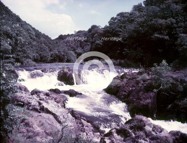 Salmon leap at Cenarth, Carmarthen, c1955.  Creator: Arthur Charles Kirby Ware.