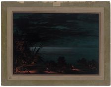 Salmon Spearing - Ottowas, 1861/1869. Creator: George Catlin