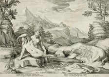 Salmacis and Hermaphrodite Transformed into a Single Person, published 1615. Creator: Hendrik Goltzius