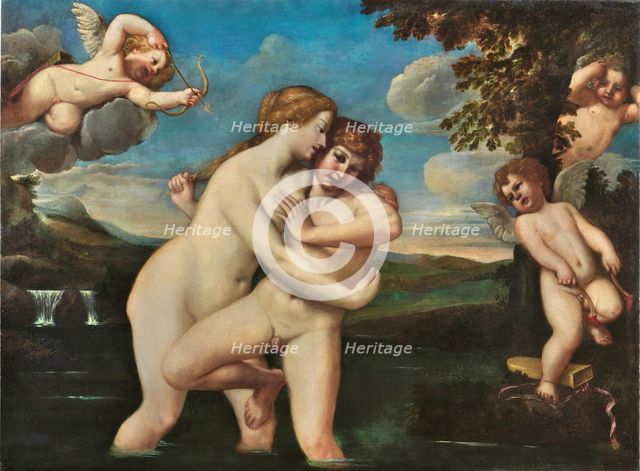 Salmacis and Hermaphroditus. Creator: Albani, Francesco (1578-1660).