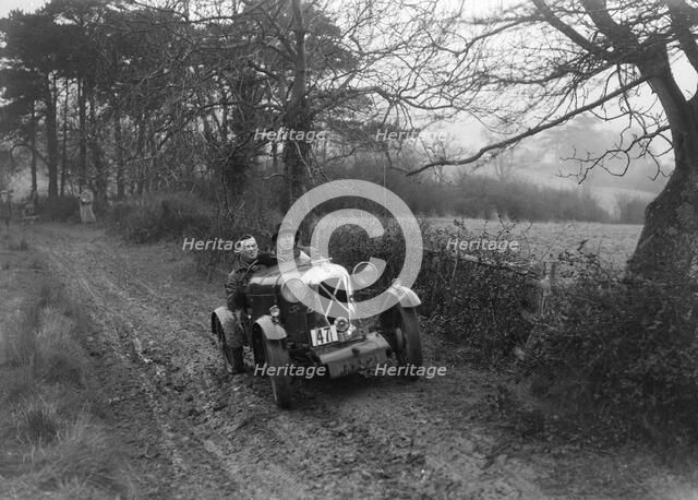 Salmson of E Lloyd-Jones at the Sunbac Colmore Trial, Gloucestershire, 1934. Artist: Bill Brunell.