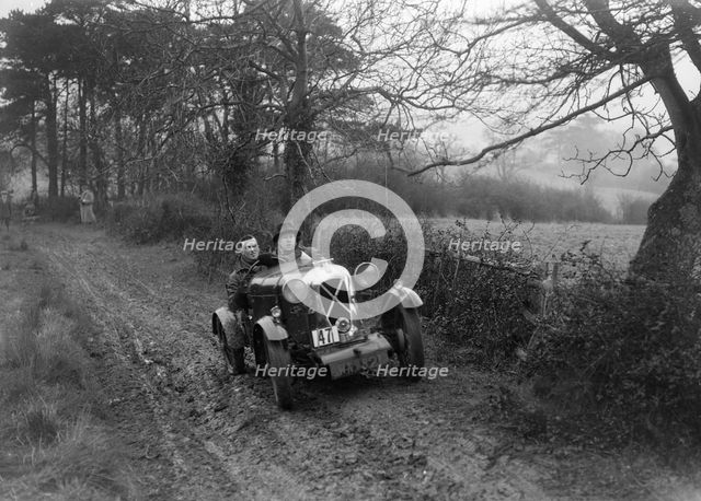 Salmson of E Lloyd-Jones at the Sunbac Colmore Trial, Gloucestershire, 1934. Artist: Bill Brunell.