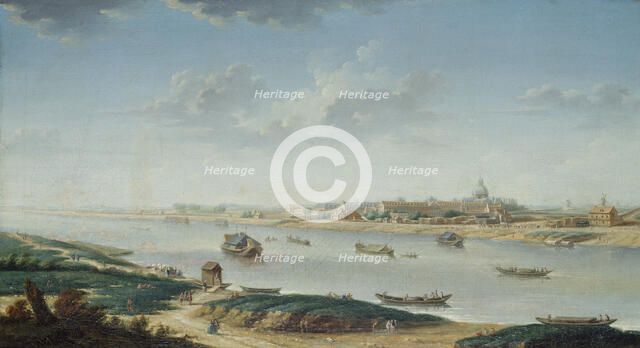 Salpetriere, view from La Rapee, c1752. Creator: Nicolas Raguenet.