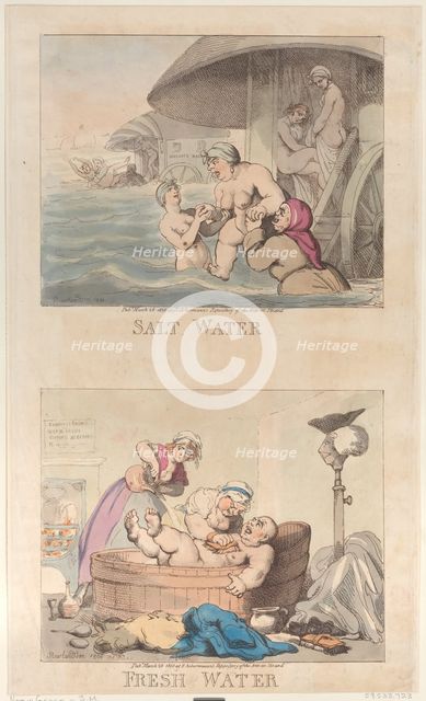 Salt Water and Fresh Water, March 25, 1800., March 25, 1800. Creator: Thomas Rowlandson.