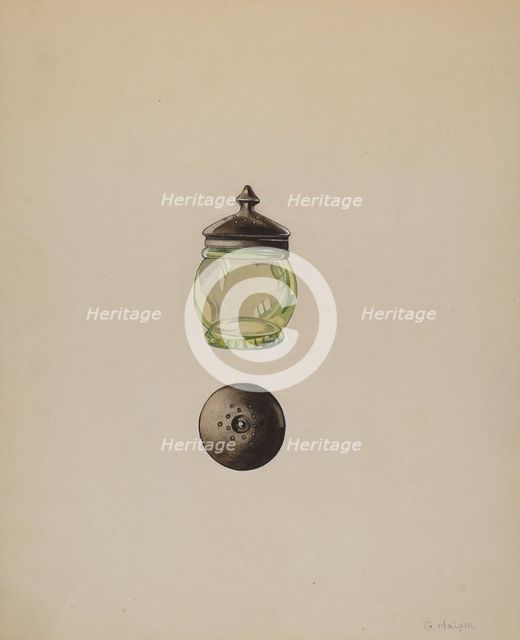 Salt Cellar, c. 1937. Creator: Grace Halpin.