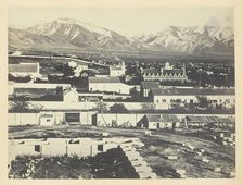 Salt Lake City, Camp Douglas and Wasatch Mountains in the Background, 1868/69. Creator: Andrew Joseph Russell