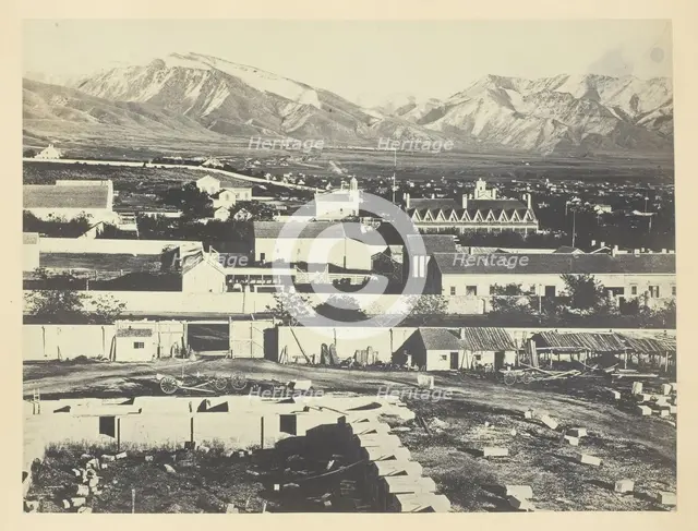 Salt Lake City, Camp Douglas and Wasatch Mountains in the Background, 1868/69. Creator: Andrew Joseph Russell.