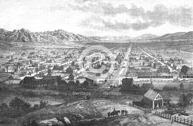 ''Salt Lake City.; Ocean to Ocean, the Pacific railroad', 1875. Creator: Frederick Whymper.