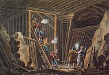 Salt mine in Halbein, engraving