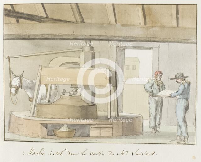 Salt mill at the harbor of Trapani, 1778. Creator: Louis Ducros.