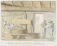 Salt mill at the harbor of Trapani, 1778. Creator: Louis Ducros