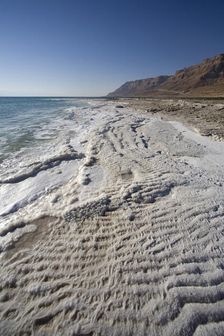 Salt on the shore of the Dead Sea, Israel. Artist: Samuel Magal