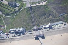 Saltburn Cliff Railway and the entrance building to Saltburn Pier, Redcar and Cleveland, 2016. Creator: Dave MacLeod
