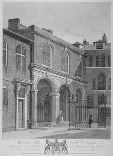 Salters Hall and part of the Salters Hall Chapel for Protestant Dissenters, City of London, 1822. Artist: Thomas Dale