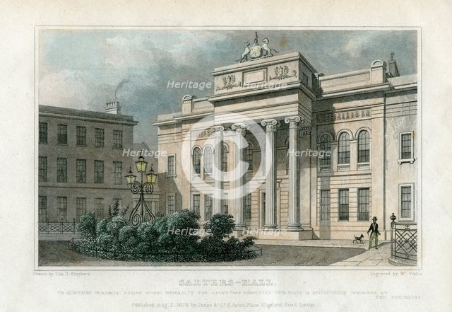 Salters' Hall, London, 1828.Artist: W Wallis