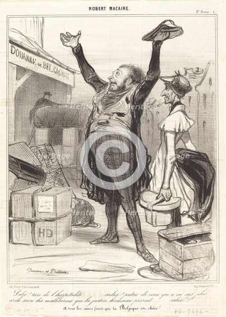 Salut ! terre de l'hospitalité..., 1840.  Creator: Honore Daumier.