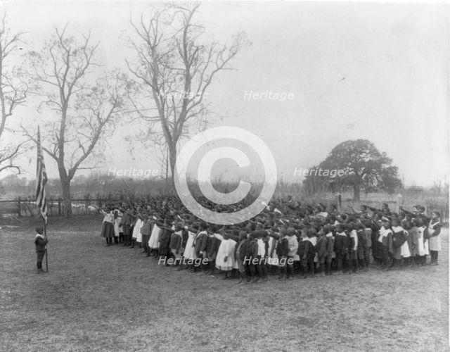 Saluting the flag at the Whittier Primary School, 1899 or 1900. Creator: Frances Benjamin Johnston.