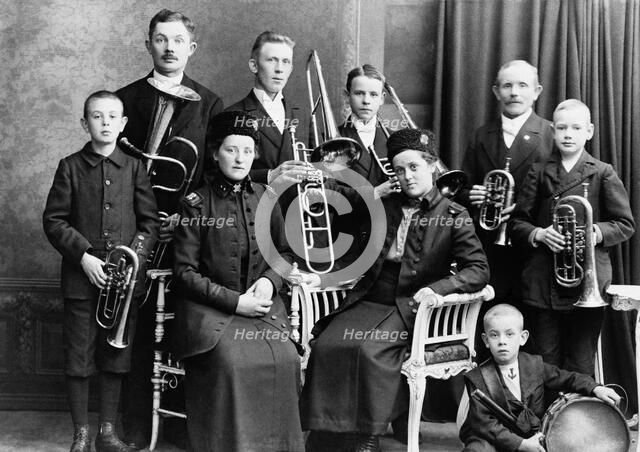Salvation Army musicians, Landskrona, Sweden, c1910. Artist: Unknown