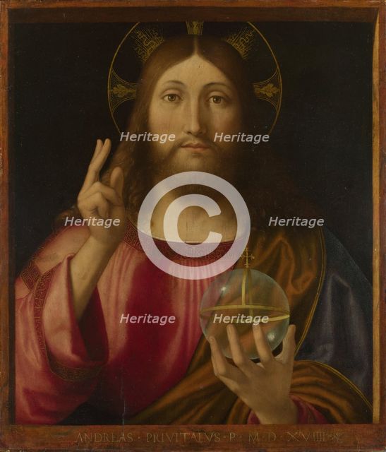 Salvator Mundi, 1519. Artist: Previtali, Andrea (ca 1480-1528)