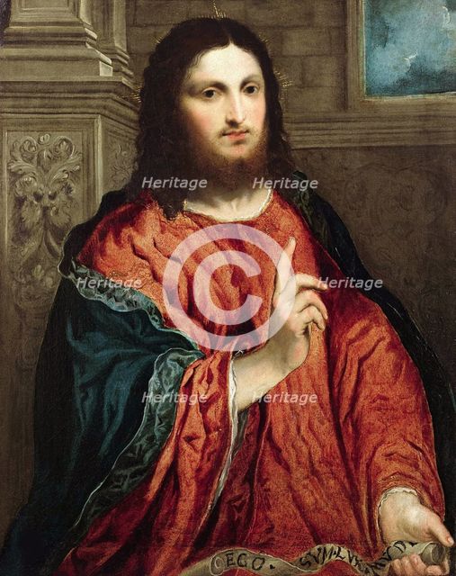 Salvator Mundi (Saviour of the World), 1540-1545. Creator: Bordone, Paris (1500-1571).