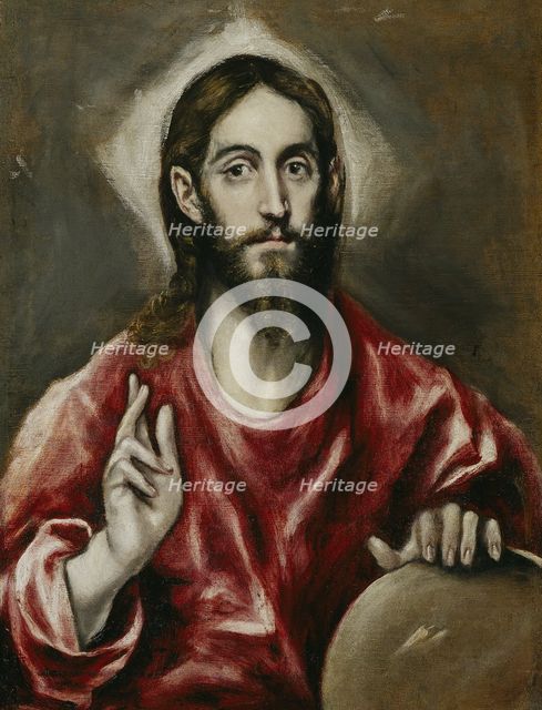 Salvator Mundi (Saviour of the World), 1608-1614. Artist: El Greco, Dominico (1541-1614)