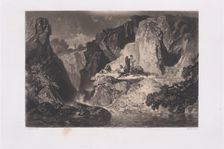 Salvator Rosa among the Brigands, after 1844. Creator: Adolphe Pierre Riffaut