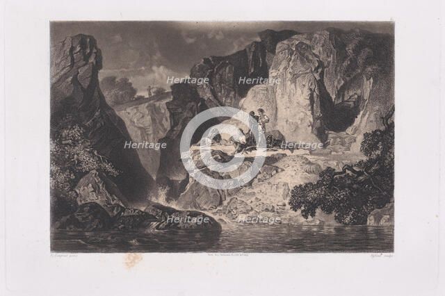 Salvator Rosa among the Brigands, after 1844. Creator: Adolphe Pierre Riffaut.