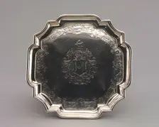 Salver, 1740-1750. Creator: Jacob Hurd (American, 1702-1758)